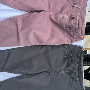 2 Pair Maurice high rise double button colored jeans size large